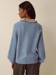 Monsoon Corie Check Ruffle Collar Jumper - Bild 3 von 5