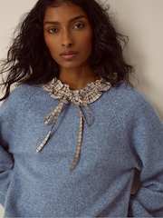 Monsoon Corie Check Ruffle Collar Jumper - Bild 4 von 5