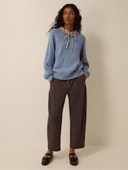 Monsoon Corie Check Ruffle Collar Jumper - Bild 5 von 5