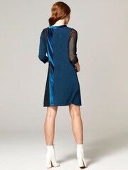 HotSquash Blue Princess Seam Dress With Velvet - Image 2 of 5