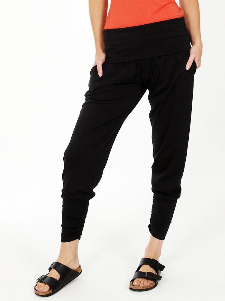 HotSquash Black Roll Top Harem Trousers - Image 1 of 3