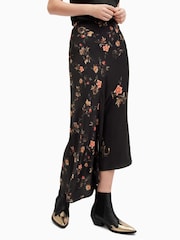 AllSaints Black Luisa Tanana Skirt - Image 1 of 7