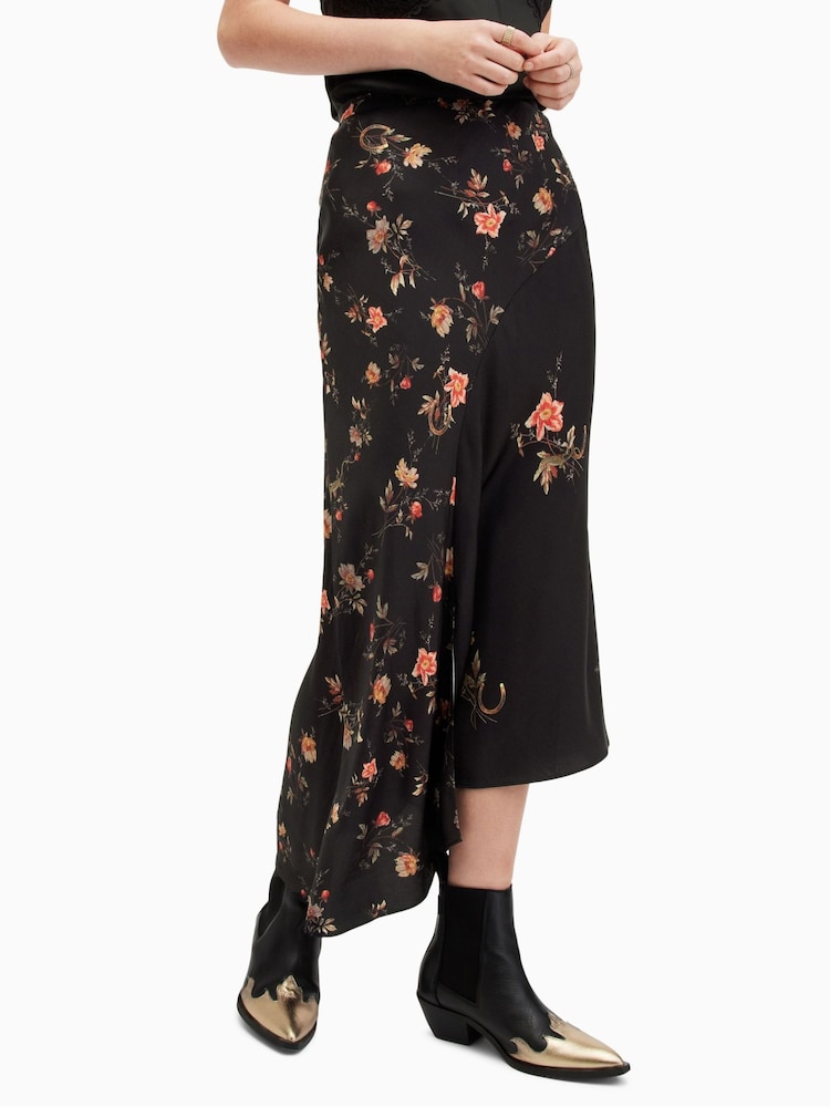 AllSaints Black Luisa Tanana Skirt - Image 1 of 7