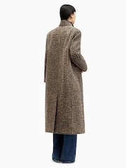 AllSaints Brown 100% Cotton Jacmes Check Coat - Image 2 of 7