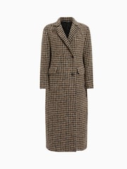 AllSaints Brown 100% Cotton Jacmes Check Coat - Image 7 of 7