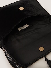 Monsoon Black Osha Embroidered Velvet Shoulder Bag - Image 3 of 3