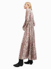 AllSaints Pink Susannah Cascade Dress - Image 4 of 9