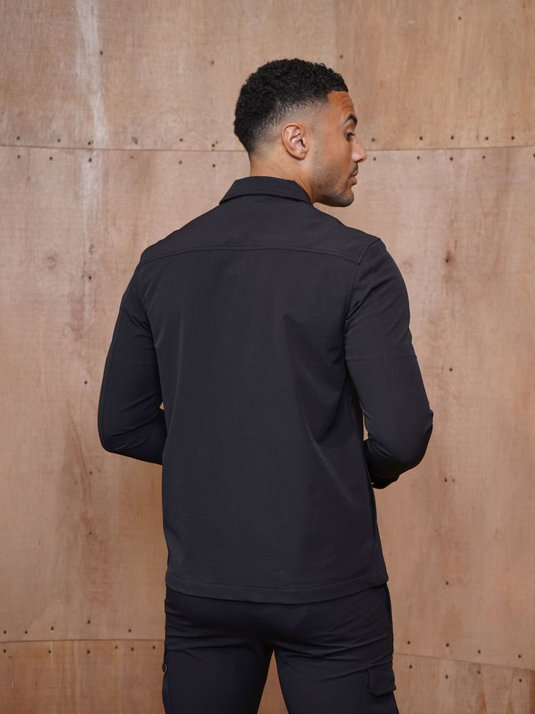 CAPO Black Utility Overshirt - Image 2 of 6 CAPO Black Utility Overshirt - Image 2 of 6