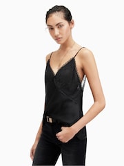 AllSaints Black Immy Cami Top - Image 1 of 8