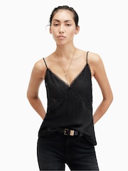 AllSaints Black Immy Cami Top - Image 3 of 8