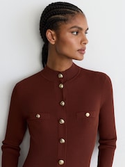 Pas - Reiss Erin Rib-Knit Half-Button Mini Dress - 9şəkildən 5 şəkil