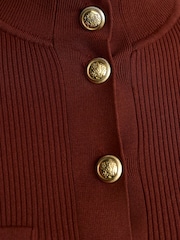 Pas - Reiss Erin Rib-Knit Half-Button Mini Dress - 9şəkildən 7 şəkil