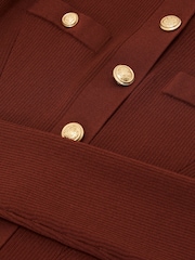 Pas - Reiss Erin Rib-Knit Half-Button Mini Dress - 9şəkildən 9 şəkil