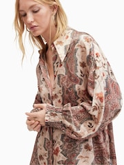 AllSaints Brown Charli Cascade Shirt - Image 4 of 6