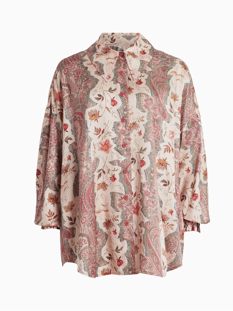 AllSaints Brown Charli Cascade Shirt - Image 6 of 6