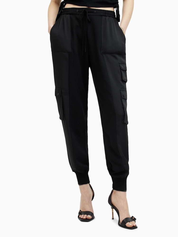 AllSaints Black Venus Joggers - Image 1 of 7
