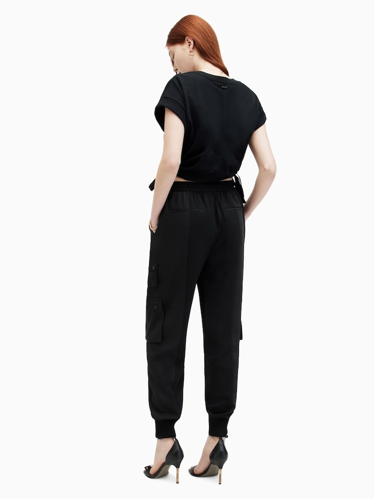 AllSaints Black Venus Joggers - Image 2 of 7