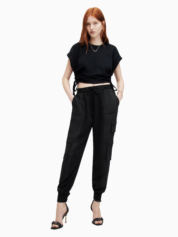 AllSaints Black Venus Joggers - Image 3 of 7