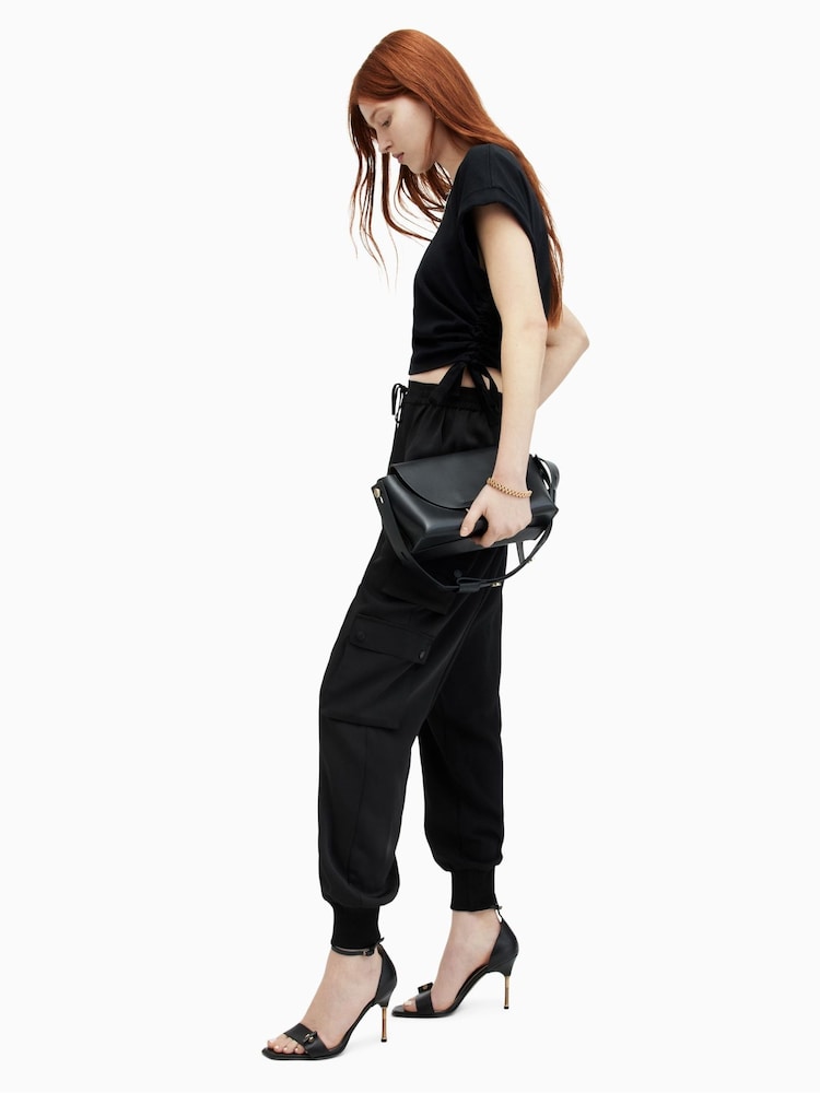 AllSaints Black Venus Joggers - Image 4 of 7