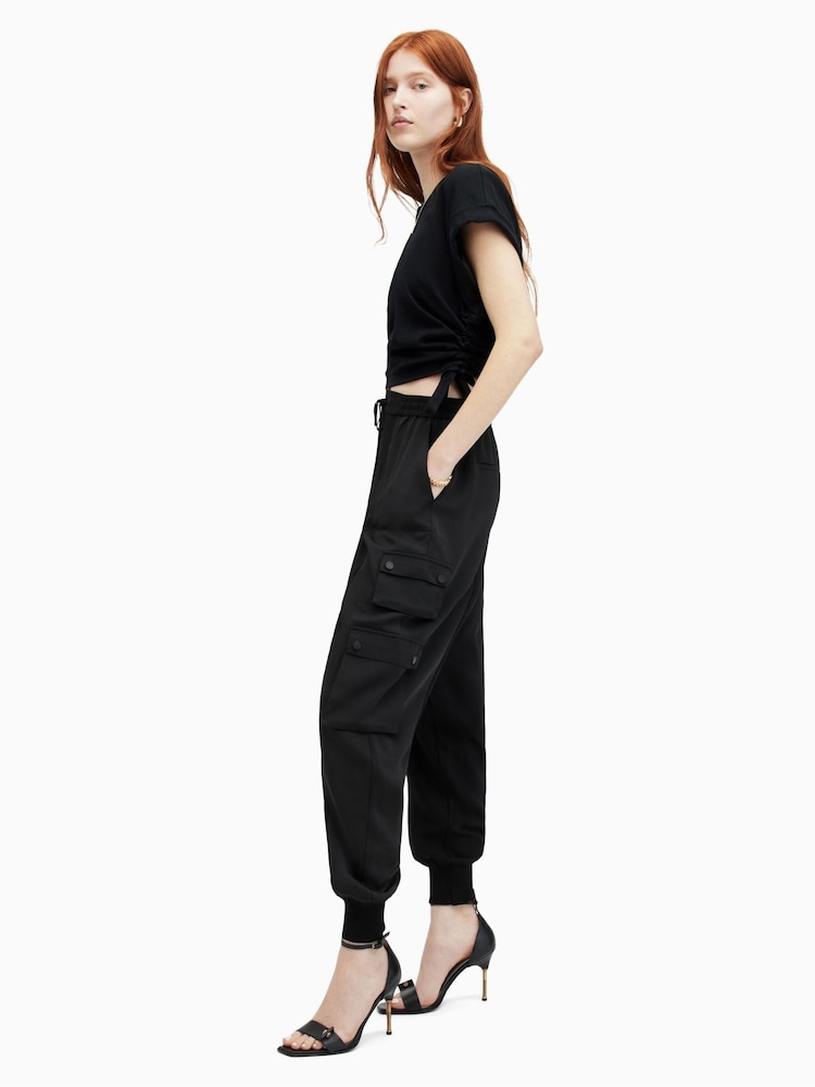 AllSaints Black Venus Joggers - Image 5 of 7