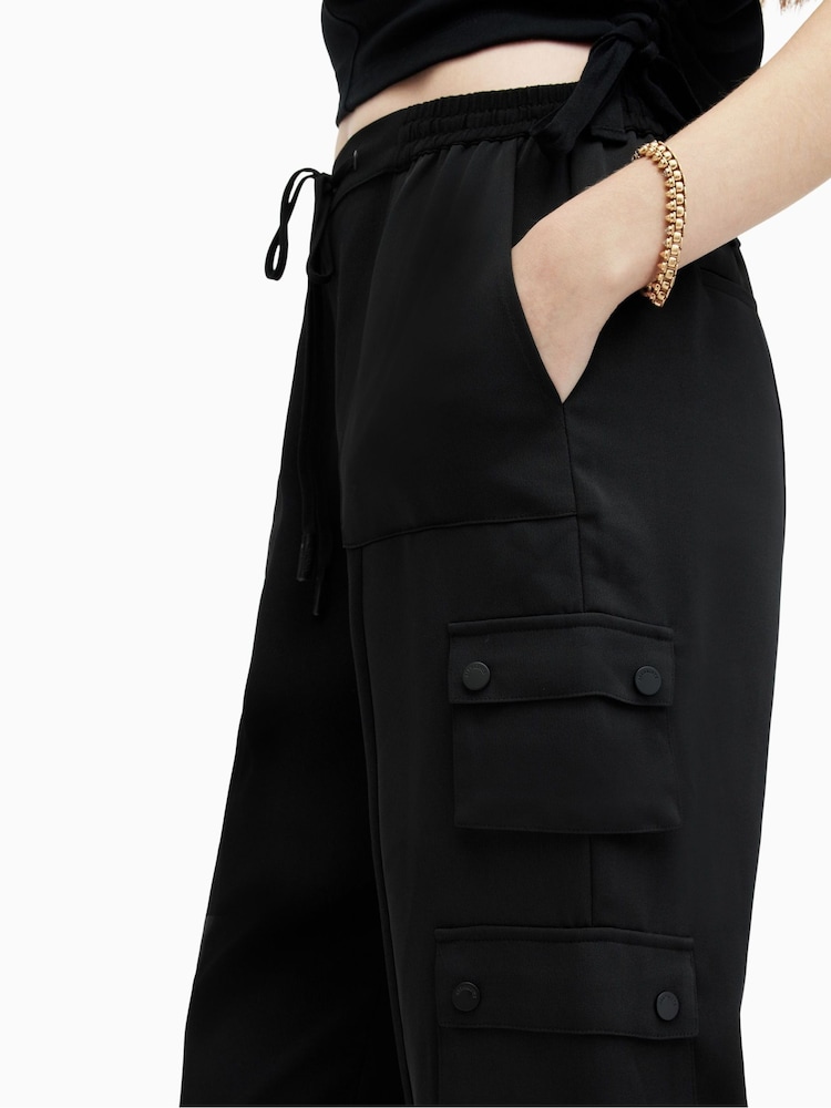 AllSaints Black Venus Joggers - Image 6 of 7