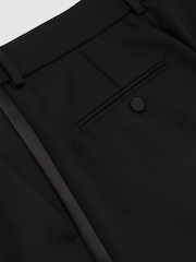 Reiss Black Dakota Wool-Blend Wide-Leg Tuxedo Trousers - Image 7 of 7