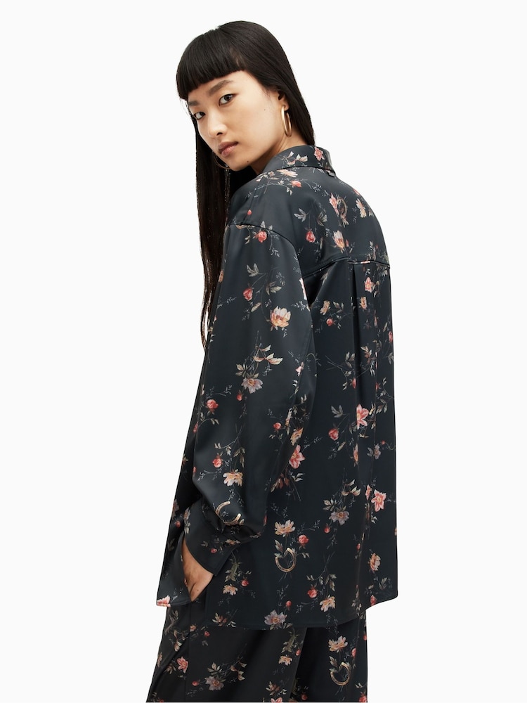 AllSaints Black Louisa Tanana Shirt - Image 2 of 7