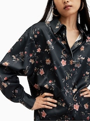 AllSaints Black Louisa Tanana Shirt - Image 5 of 7