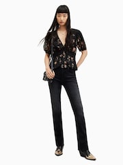 AllSaints Black Dinah Tanana Top - Image 3 of 6