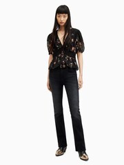 AllSaints Black Dinah Tanana Top - Image 4 of 6