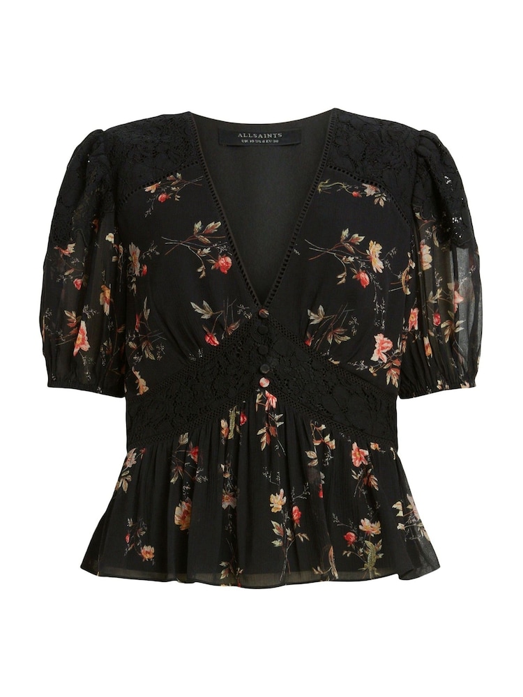 AllSaints Black Dinah Tanana Top - Image 6 of 6