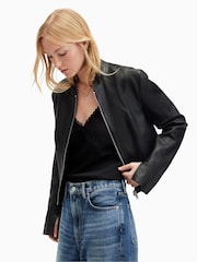 AllSaints Black Sadler Jacket - Image 3 of 7