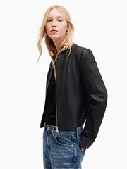 AllSaints Black Sadler Jacket - Image 4 of 7