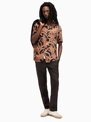 AllSaints Brown Thorpe Regular Fit Trousers - Image 2 of 6