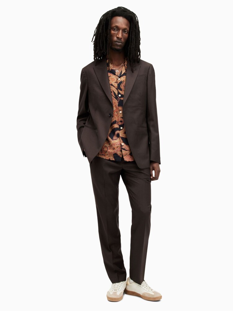AllSaints Brown Thorpe Regular Fit Trousers - Image 3 of 6