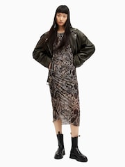 AllSaints Black Long Sleeve Nora Waimea Dress - Image 3 of 5