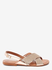 Rose Gold Regular/Wide Fit Forever Comfort® Two Band Sandals - Image 2 of 5