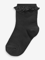 Schwarz - Gerüschte Socken mit hohem Baumwollanteil, 2er-Pack - Bild 2 von 2