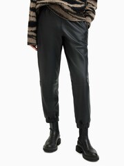 AllSaints Black Cuff Jen Joggers - Image 1 of 6