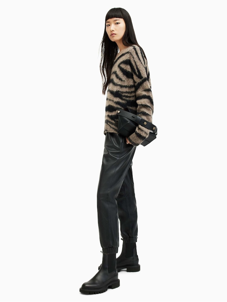 AllSaints Black Cuff Jen Joggers - Image 2 of 6