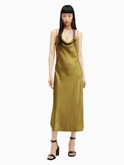 AllSaints Green Hadley Jacquard Dress - Image 1 of 6