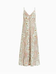 AllSaints Green Dahlia Cascade Dress - Image 5 of 5