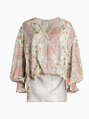 AllSaints Green Penny Cascade Top - Image 5 of 5
