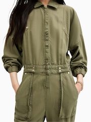 AllSaints Green Frieda Denim Jumpsuit - Image 4 of 6