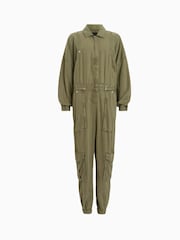 AllSaints Green Frieda Denim Jumpsuit - Image 6 of 6