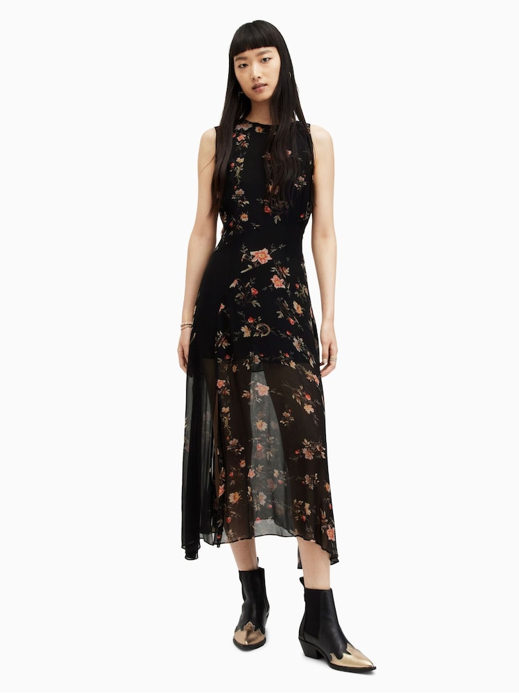 AllSaints Black Jules Tanana Dress - Image 1 of 6