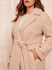 Friends Like These Camel Curve Belted Wrap Coat - Image 3 of 4