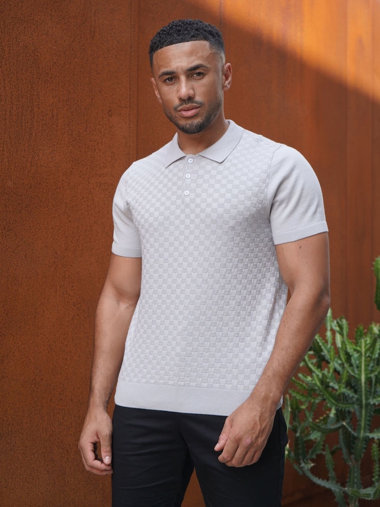 CAPO Woven Panel Knit Polo Shirt - Slika 1 od 5 CAPO Woven Panel Knit Polo Shirt - Slika 1 od 5