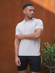 CAPO Woven Panel Knit Polo Shirt - Slika 3 od 5