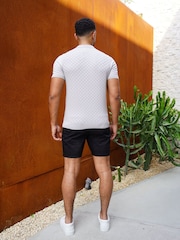 CAPO Woven Panel Knit Polo Shirt - Slika 4 od 5